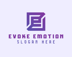 Purple Gaming Letter E logo design