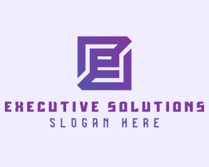 Purple Gaming Letter E logo design