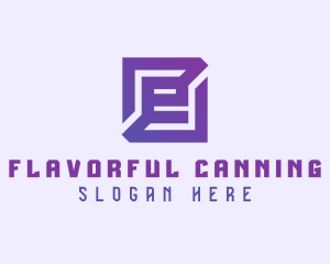 Purple Gaming Letter E logo design