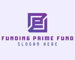 Purple Gaming Letter E logo design