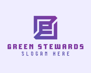 Purple Gaming Letter E logo design