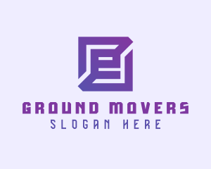 Purple Gaming Letter E logo design