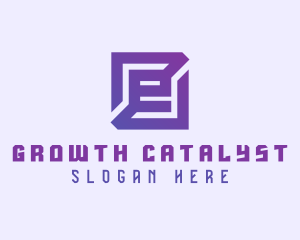 Purple Gaming Letter E logo design