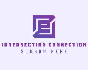 Purple Gaming Letter E logo design