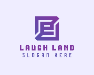 Purple Gaming Letter E logo design