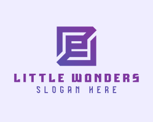 Purple Gaming Letter E logo design