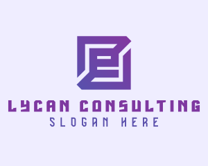 Purple Gaming Letter E logo design