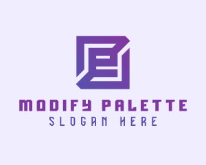 Purple Gaming Letter E logo design