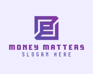 Purple Gaming Letter E logo design