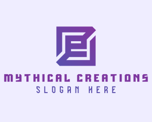 Purple Gaming Letter E logo design