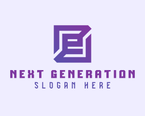 Purple Gaming Letter E logo design