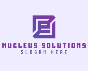 Purple Gaming Letter E logo design