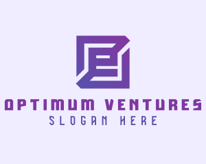 Purple Gaming Letter E logo design