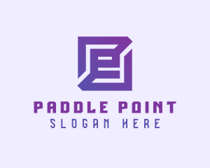 Purple Gaming Letter E logo design