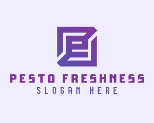 Purple Gaming Letter E logo design