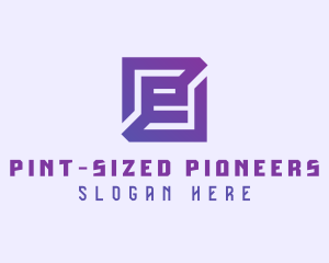 Purple Gaming Letter E logo design