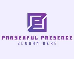 Purple Gaming Letter E logo design