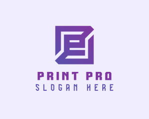 Purple Gaming Letter E logo design