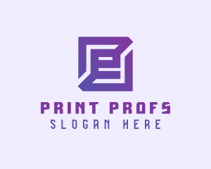 Purple Gaming Letter E logo design