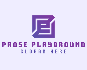 Purple Gaming Letter E logo design