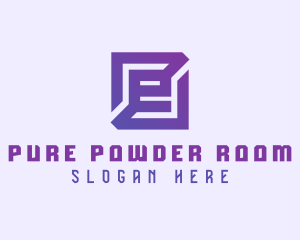 Purple Gaming Letter E logo design