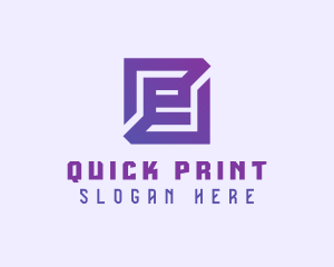 Purple Gaming Letter E logo design