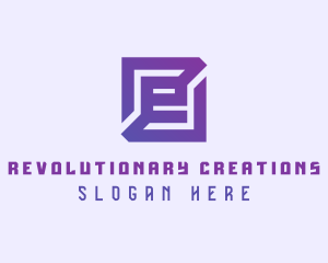 Purple Gaming Letter E logo design