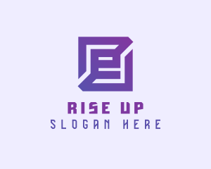 Purple Gaming Letter E logo design