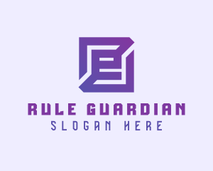 Purple Gaming Letter E logo design