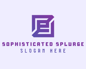 Purple Gaming Letter E logo design