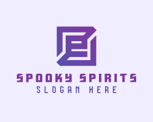 Purple Gaming Letter E logo design