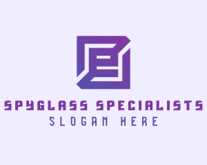 Purple Gaming Letter E logo design