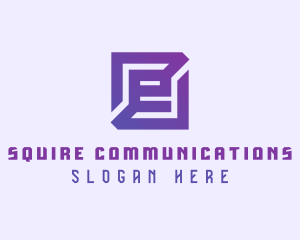 Purple Gaming Letter E logo design