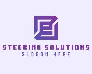 Purple Gaming Letter E logo design