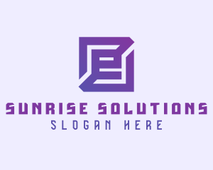 Purple Gaming Letter E logo design