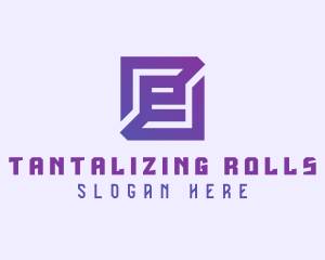 Purple Gaming Letter E logo design