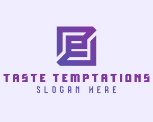 Purple Gaming Letter E logo design