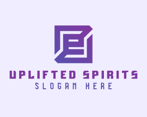 Purple Gaming Letter E logo design