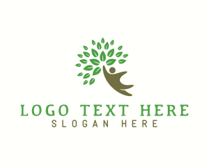 Tree - Natural Human Leaves logo design