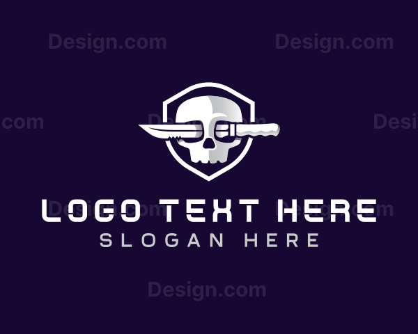 Skull Blade Knife Logo