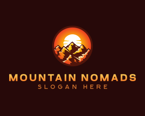 Mountain Sunset Peak logo design