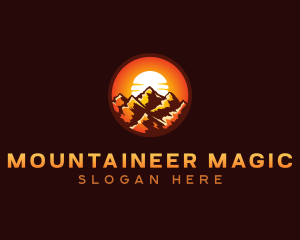 Mountain Sunset Peak logo design