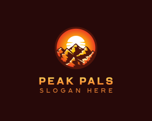 Mountain Sunset Peak logo design