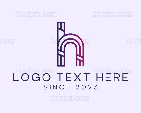 Archway Outline Letter H Business Logo