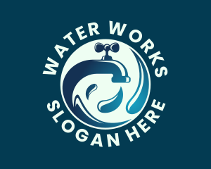 Water Faucet Plumbing logo design