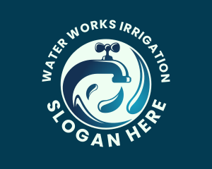 Water Faucet Plumbing logo design