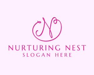 Letter N Ribbon logo design