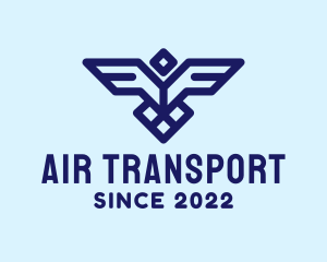 Blue Aviation Bird logo design