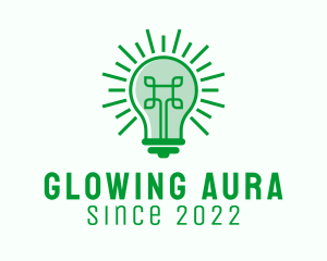 Green Digital Light Bulb  logo