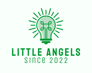 Green Digital Light Bulb  logo
